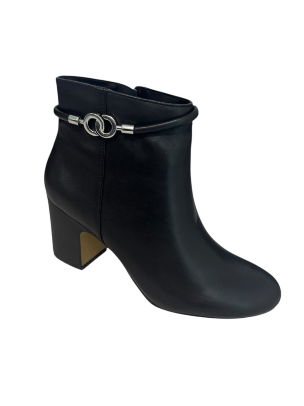 Bella Vita Diaz Round Toe Zippered Booties Leather, Black Size 8M - NWB